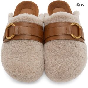 Chic Shearling and Leather Slip-On Clogs